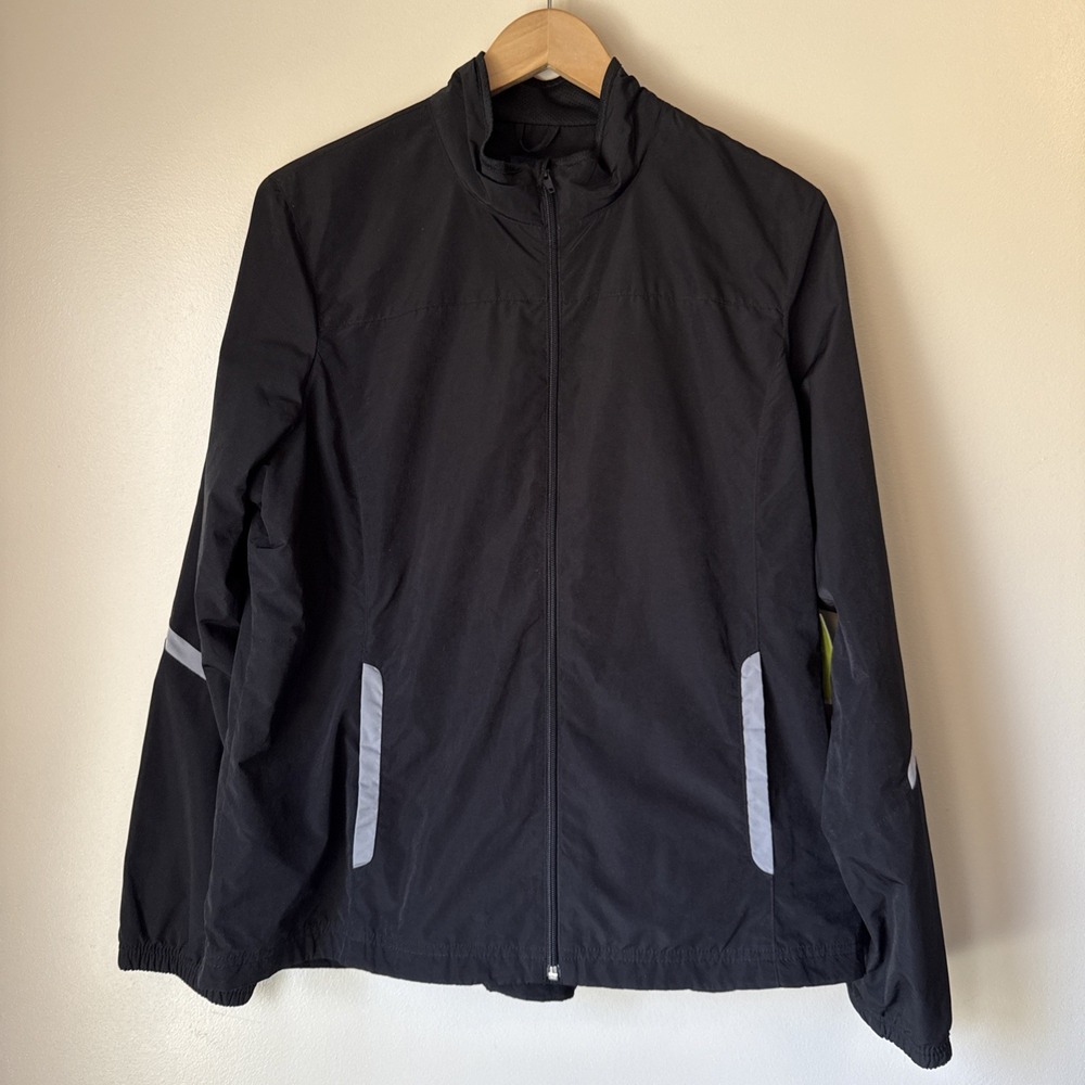 Gap Body Rain‎ Jacket Windbreaker Womens Size XL Black Water Resistant NWT